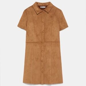 NWT Zara Faux Suede Mini Collar Button
Down Dress
